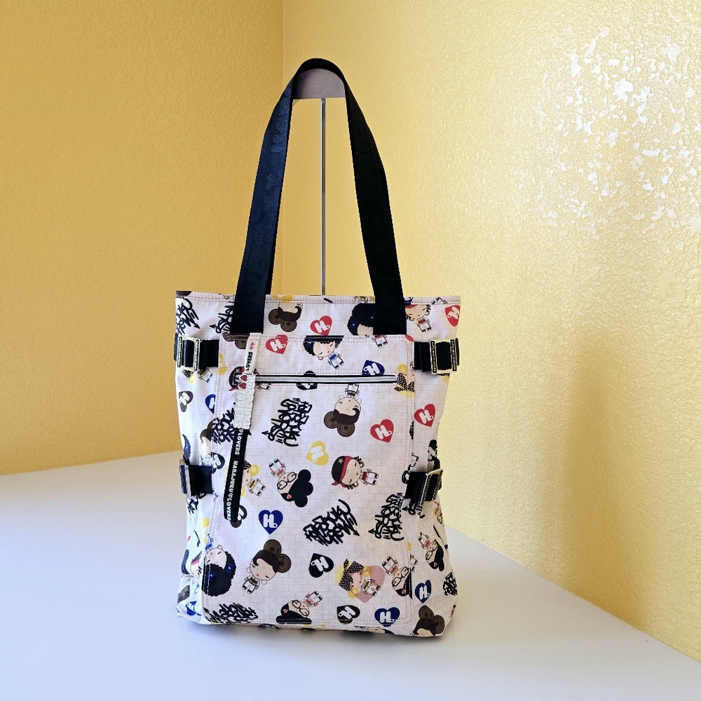Harajuku Lovers Cute Character Shoulder Tote Bag w Charm Rare Gwen Stefani - Picture 2 of 16
